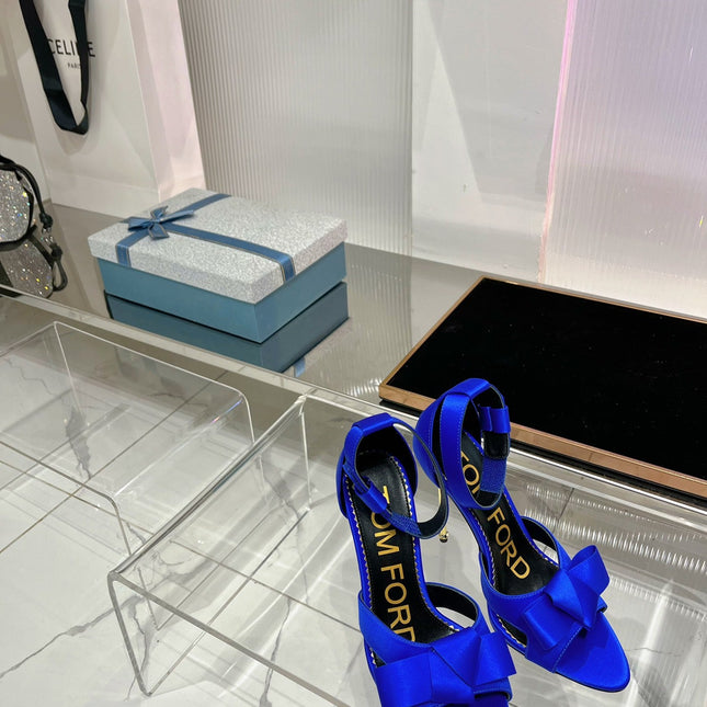 HIGH HEELS 11 CM IN COBALT BLUE PURE SILK AND LAMBSKIN