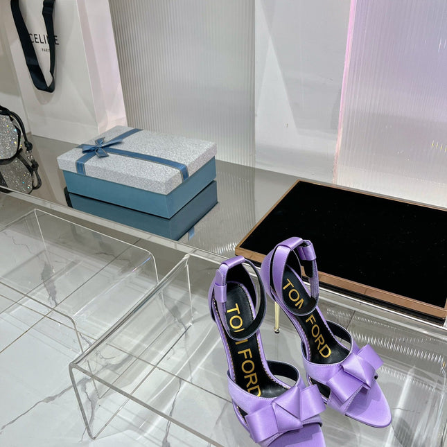 HIGH HEELS 11 CM IN IRIS PURPLE PURE SILK AND LAMBSKIN