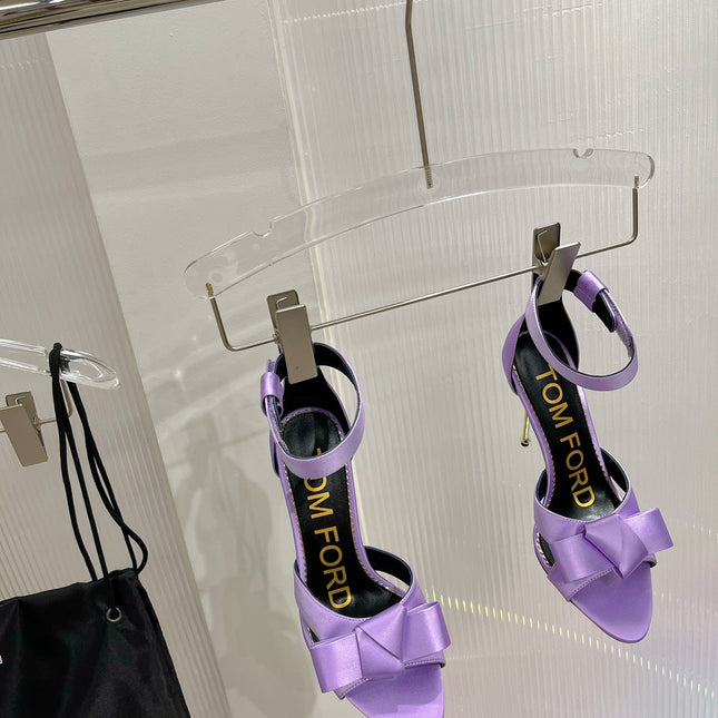 HIGH HEELS 11 CM IN IRIS PURPLE PURE SILK AND LAMBSKIN