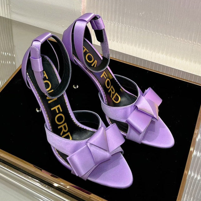 HIGH HEELS 11 CM IN IRIS PURPLE PURE SILK AND LAMBSKIN