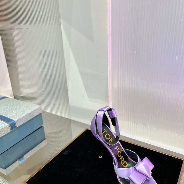 HIGH HEELS 11 CM IN IRIS PURPLE PURE SILK AND LAMBSKIN