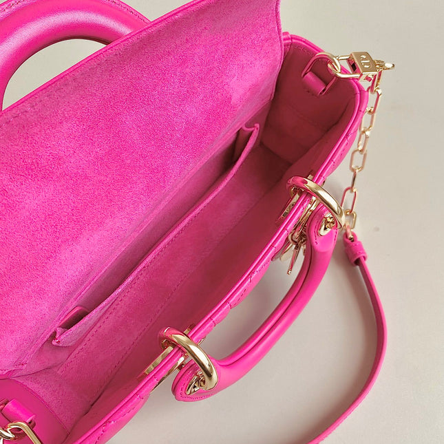 D-JOY BAG 22 IN HOT PINK LAMBSKIN