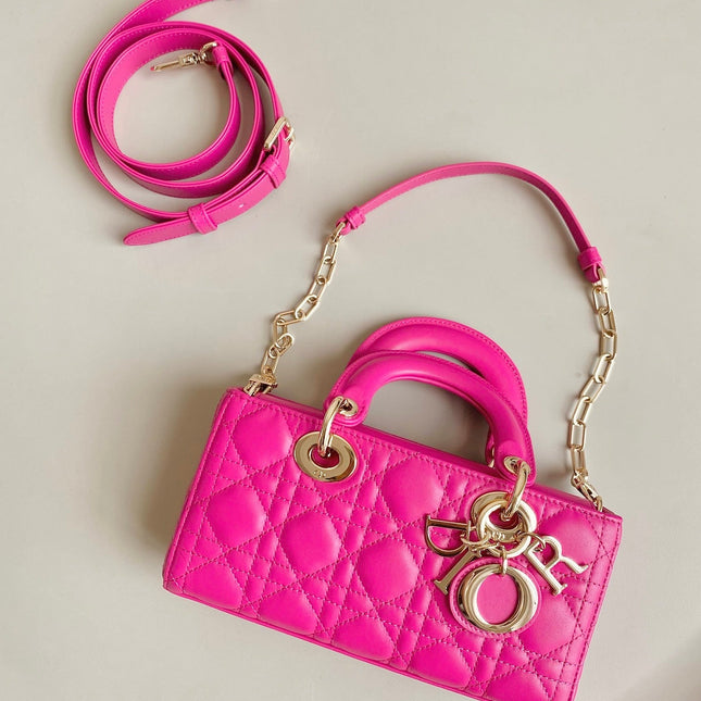 D-JOY BAG 22 IN HOT PINK LAMBSKIN