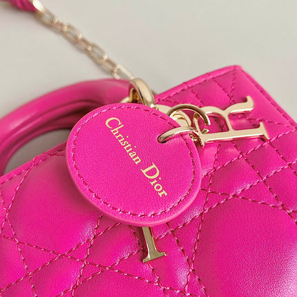 MINI D-JOY BAG 17 IN HOT PINK LAMBSKIN