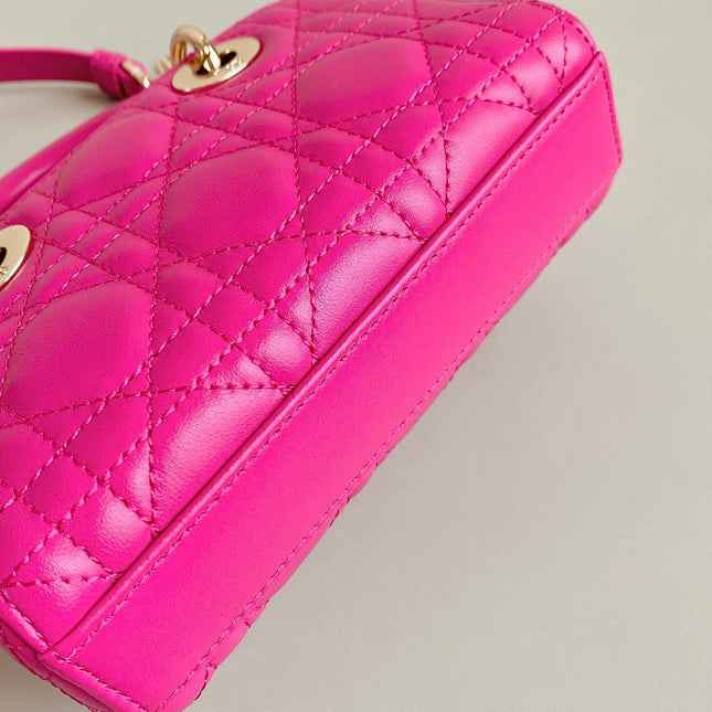 MINI D-JOY BAG 17 IN HOT PINK LAMBSKIN