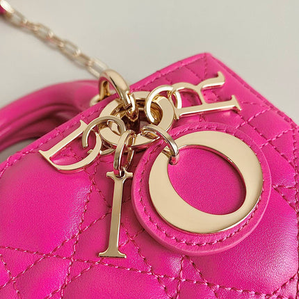 MINI D-JOY BAG 17 IN HOT PINK LAMBSKIN