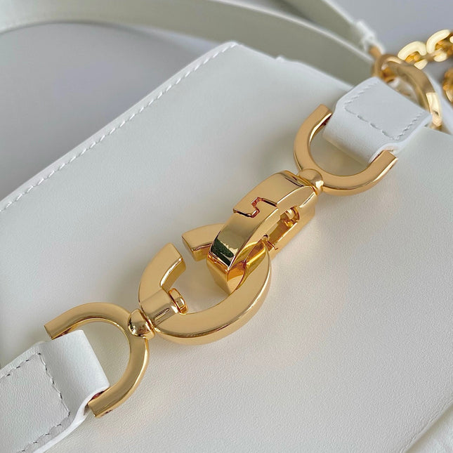MEDIUM C'EST 24 IN WHITE CD-EMBOSSED CALFSKIN