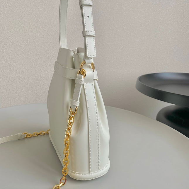 MEDIUM C'EST 24 IN WHITE CD-EMBOSSED CALFSKIN