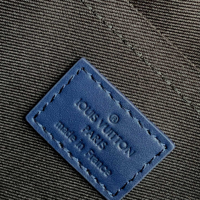 LV 25S FASTLINE MESSENGER BAG 23 IN DARK BLUE CALFSKIN