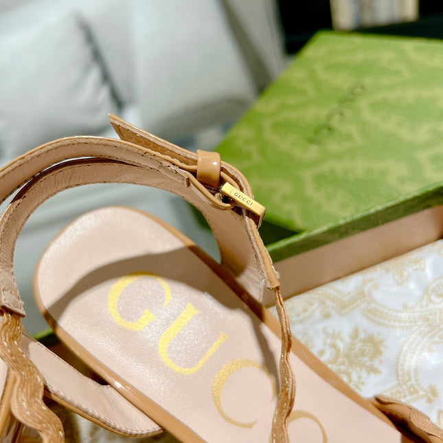 GG HIGH - HEEL SANDAL TAWNY FABRIC ATTACH BOW