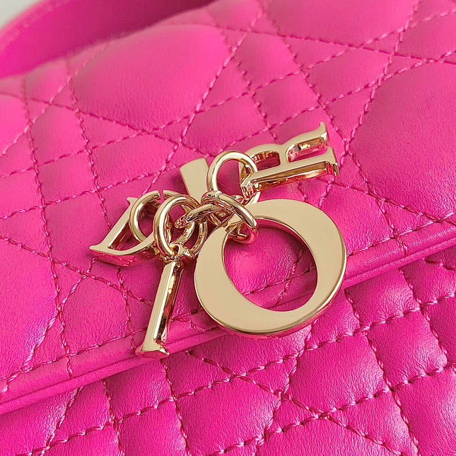 MICRO LADY 12 BAG IN HOT PINK LAMBSKIN