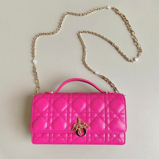 MICRO LADY 12 BAG IN HOT PINK LAMBSKIN