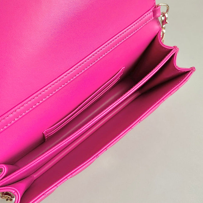 MICRO LADY 12 BAG IN HOT PINK LAMBSKIN