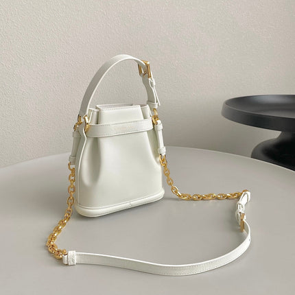 SMALL C'EST 18 IN WHITE CD-EMBOSSED CALFSKIN