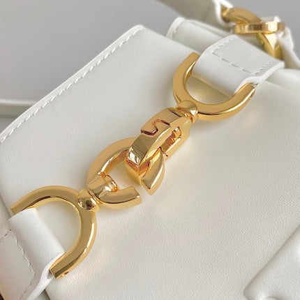 SMALL C'EST 18 IN WHITE CD-EMBOSSED CALFSKIN