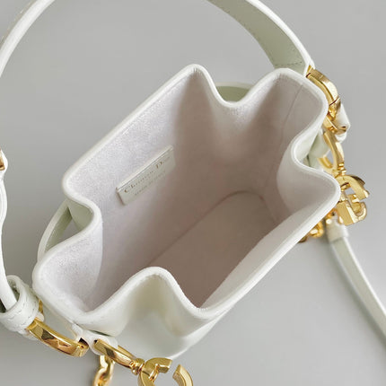 SMALL C'EST 18 IN WHITE CD-EMBOSSED CALFSKIN