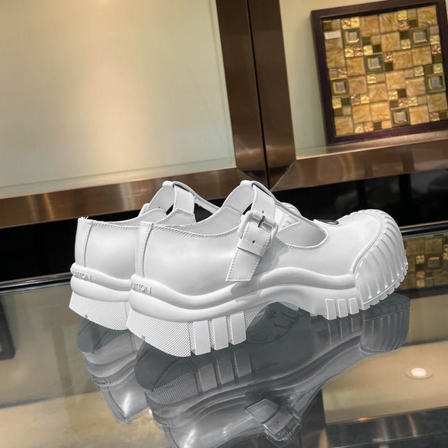 LV WOMEN CHECKER MARY JANE IN WHITE CALFSKIN