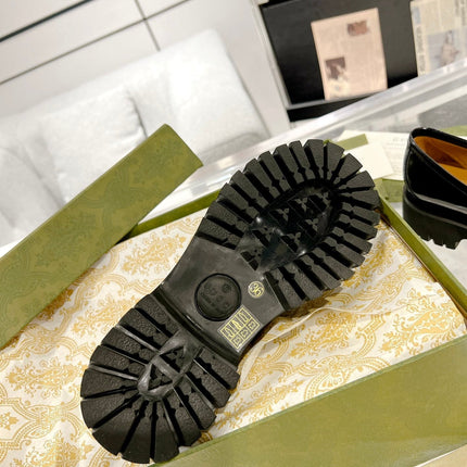 GG LOAFER WITH GG CHAINS GLOSSY BLACK CALFSKIN