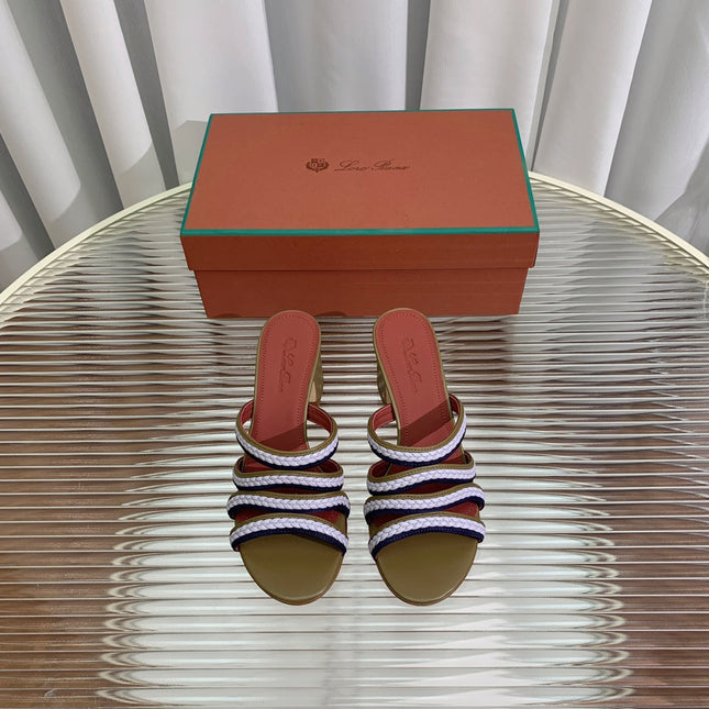 LP SPRIGHTLY CHARMS MID-SANDAL WHITE AND OLIVE CALFSKIN