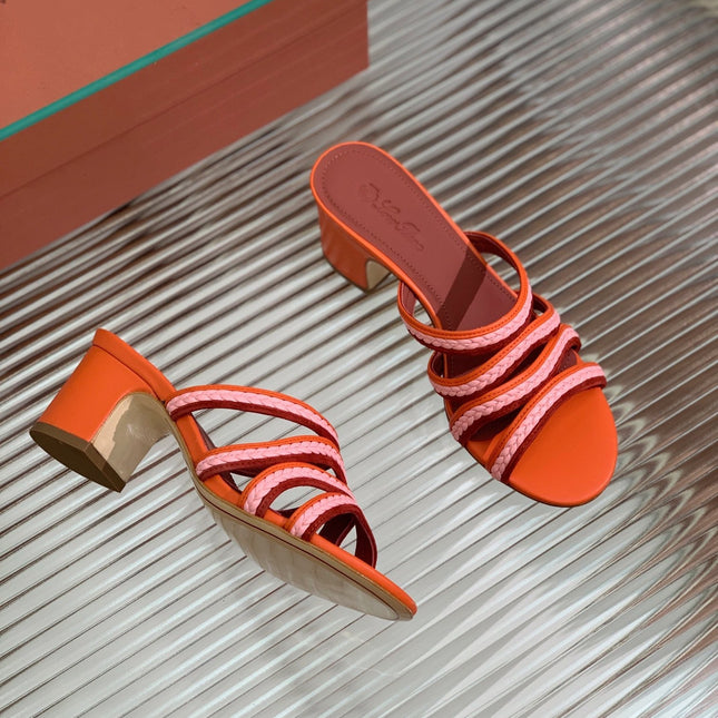 LP SPRIGHTLY CHARMS MID-SANDAL BURNT ORANGE CALFSKIN