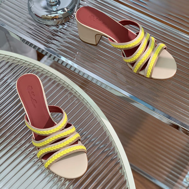 LP SPRIGHTLY CHARMS MID-SANDAL LEMON CALFSKIN