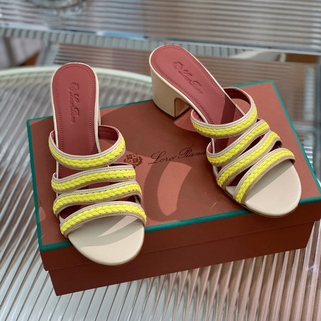 LP SPRIGHTLY CHARMS MID-SANDAL LEMON CALFSKIN