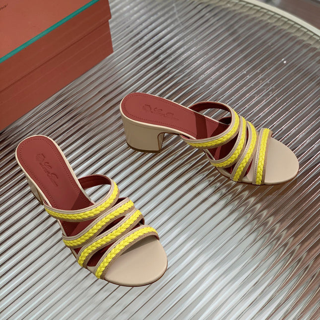 LP SPRIGHTLY CHARMS MID-SANDAL LEMON CALFSKIN