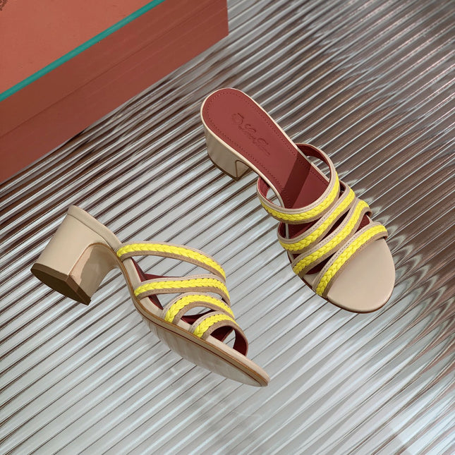 LP SPRIGHTLY CHARMS MID-SANDAL LEMON CALFSKIN