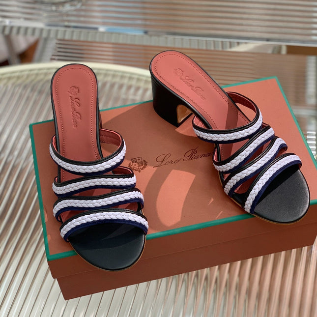 LP SPRIGHTLY CHARMS MID-SANDAL WHITE AND BLACK CALFSKIN