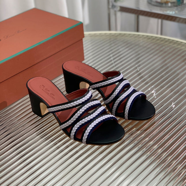 LP SPRIGHTLY CHARMS MID-SANDAL WHITE AND BLACK CALFSKIN