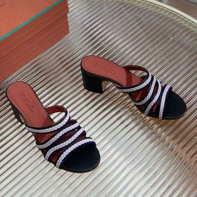 LP SPRIGHTLY CHARMS MID-SANDAL WHITE AND BLACK CALFSKIN