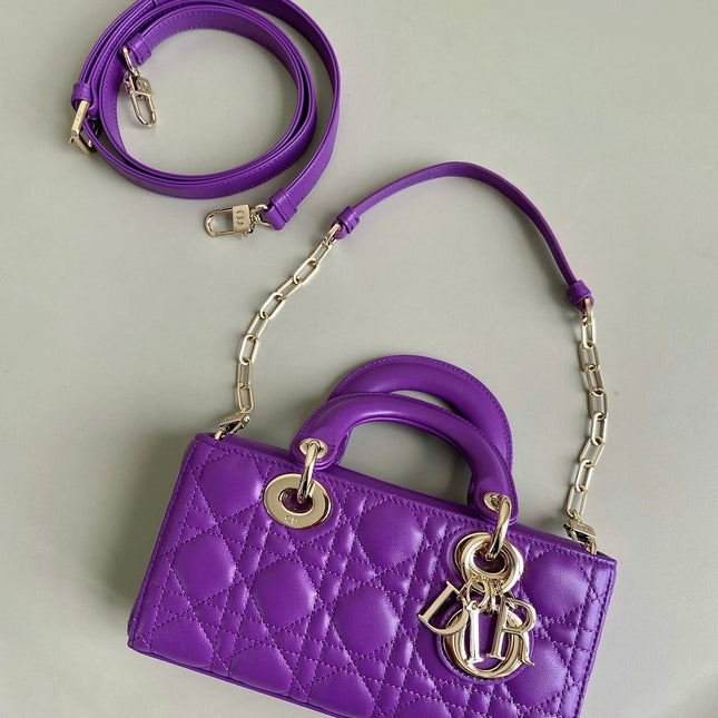 D-JOY BAG 22 IN VIOLET PURPLE LAMBSKIN