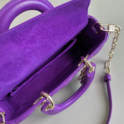 D-JOY BAG 22 IN VIOLET PURPLE LAMBSKIN