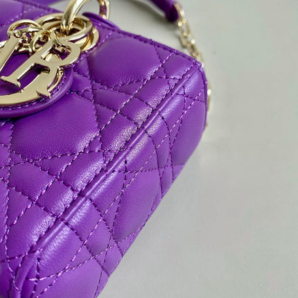D-JOY BAG 22 IN VIOLET PURPLE LAMBSKIN