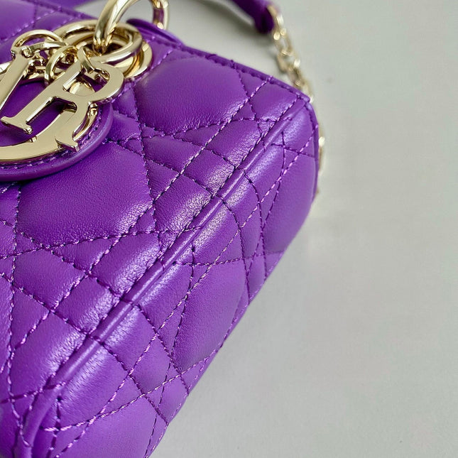 D-JOY BAG 22 IN VIOLET PURPLE LAMBSKIN