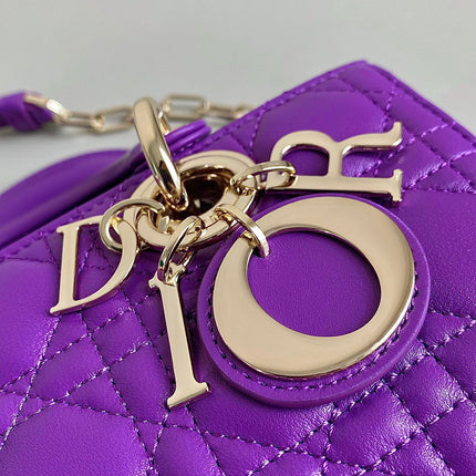 D-JOY BAG 22 IN VIOLET PURPLE LAMBSKIN