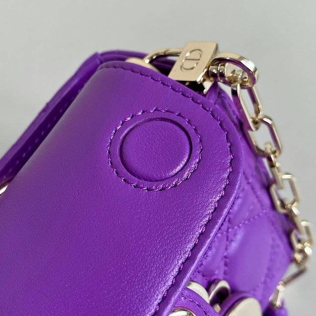 D-JOY BAG 22 IN VIOLET PURPLE LAMBSKIN
