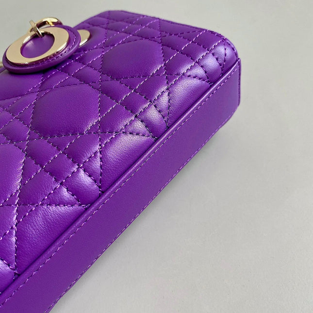 MINI D-JOY BAG 17 IN VIOLET PURPLE LAMBSKIN