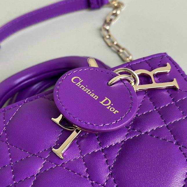 MINI D-JOY BAG 17 IN VIOLET PURPLE LAMBSKIN