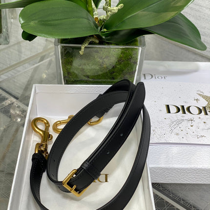 SADDLE BAG 24 IN BLACK CALFSKIN GOLD HARDWARE