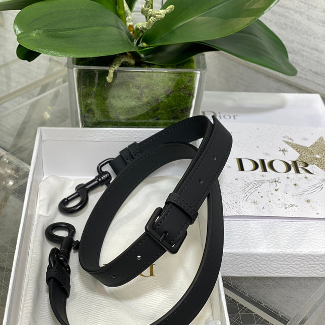 SADDLE BAG 24 IN BLACK CALFSKIN BLACK HARDWARE