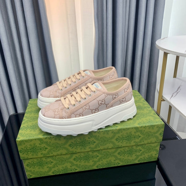 GG SNEAKER FLATFORM PASTEL PINK CANVAS