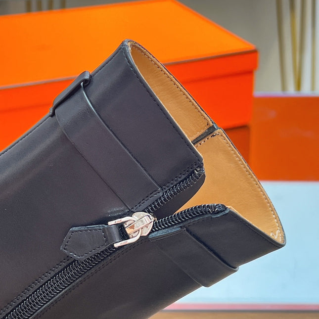 HM 25S SAINT GERMAIN ANKLE BOOTS 90 MM IN BLACK LAMBSKIN WITH SILVER HARDWARE