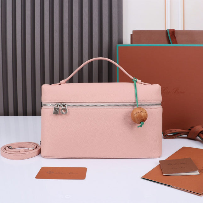 EXTRA BAG L27 IN BLUSH PINK GRAINED CALFSKIN WITH SILVER  HARDWARE