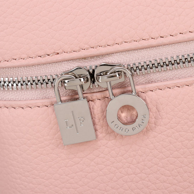 EXTRA BAG L27 IN BLUSH PINK GRAINED CALFSKIN WITH SILVER  HARDWARE