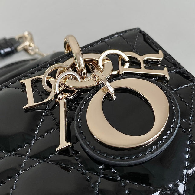 MINI D-JOY BAG 17 IN BLACK LAMBSKIN