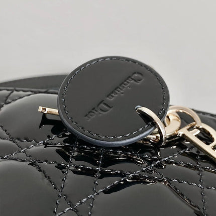 MINI D-JOY BAG 17 IN BLACK LAMBSKIN