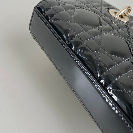 MINI D-JOY BAG 17 IN BLACK LAMBSKIN