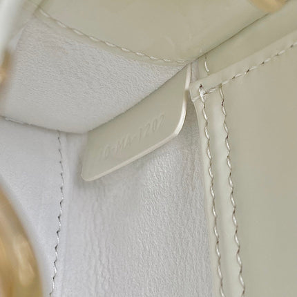 MINI D-JOY BAG 17 IN WHITE LAMBSKIN