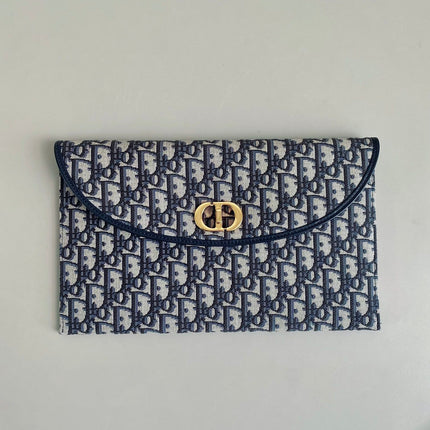 CD 30 CLUTCH BAG IN BLUE OBLIQUE JACQUARD